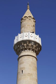 Minaret in St Peter's castle in Bodrum, Turkey