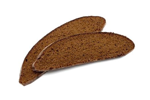 Rye bread slice isolated on white background