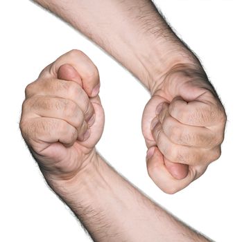 Obscene gestures. Two figs isolated on white background.