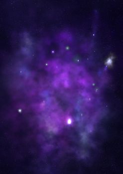 Far being shone nebula and star field against space. "Elements of this image furnished by NASA".