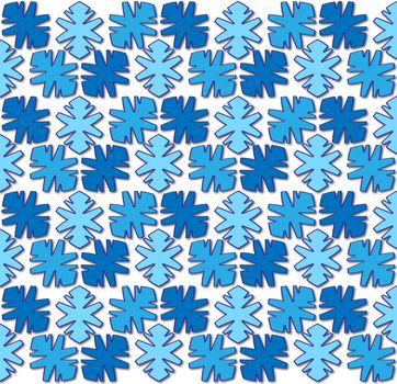 abstract blue background or textile pattern winter crystals