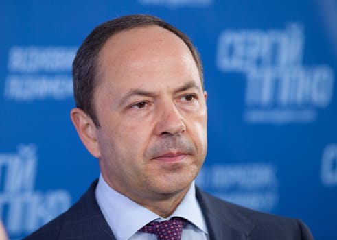 KIEV, UKRAINE - MAY 25, 2014: Ukrainian policy. Sergey Tigipko at a press conference devoted to the early presidential elections in Ukraine