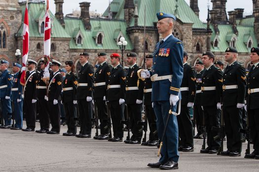 OTTAWA, CANADA - Sep 17, 2014: A solemn meeting of the President of Ukraine Petro Poroshenko during an official visit to Canada 