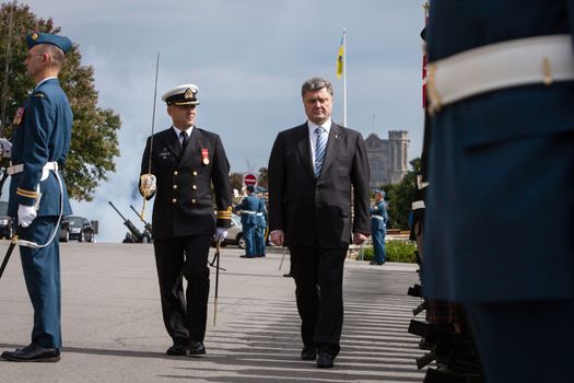 OTTAWA, CANADA - Sep 17, 2014: A solemn meeting of the President of Ukraine Petro Poroshenko during an official visit to Canada 