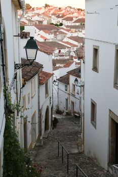 The narrow streets of the village of Castelo de Vide in Portugal