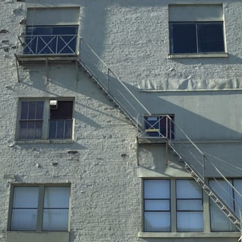 Emergency exit of a brick building