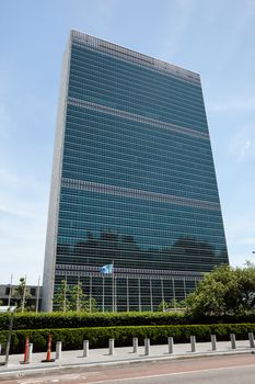 NEW YORK, USA - Jun 01, 2014: United Nations Building in New York is the headquarters of the United Nations organization.