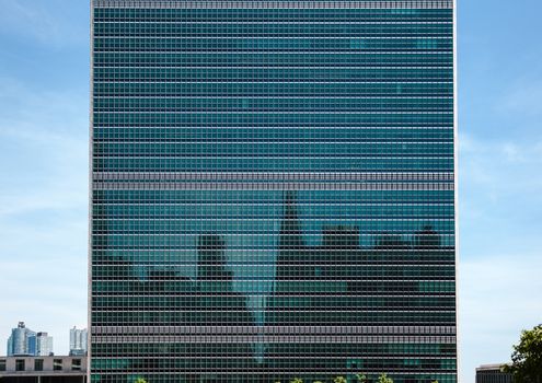 NEW YORK, USA - Jun 01, 2014: United Nations Building in New York is the headquarters of the United Nations organization.