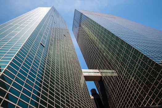 NEW YORK, USA - Jun 01, 2014: Manhattan modern architecture. Manhattan is the most densely populated of the five boroughs of New York City
