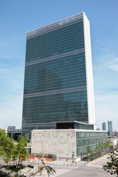 NEW YORK, USA - Jun 01, 2014: United Nations Building in New York is the headquarters of the United Nations organization.