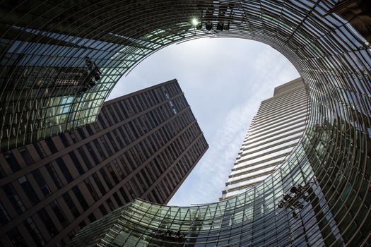 NEW YORK, USA - Jun 01, 2014: Manhattan modern architecture. Manhattan is the most densely populated of the five boroughs of New York City
