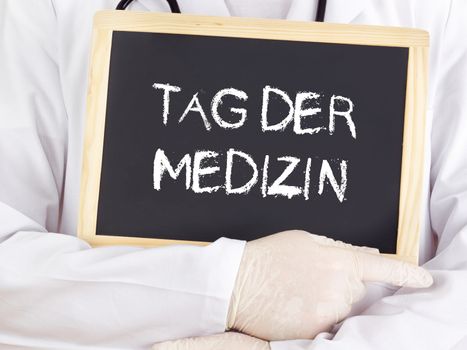 Doctor shows information: Doctors Day in german language