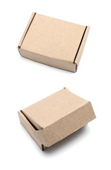 Cardboard box isolated on white background