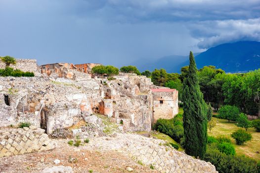 Ruins after the eruption of Vesuvius in Pompeii, Italy