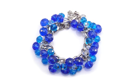 blue bracelet on a  white background