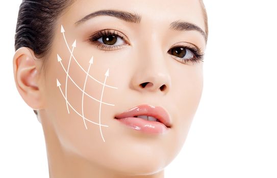 Young female with clean fresh skin, antiaging concept