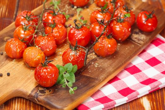 Olive Oil Roasted Tomatoes. Macro, selective focus