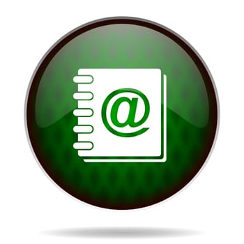 address book green internet icon