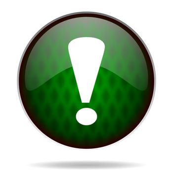 exclamation sign green internet icon