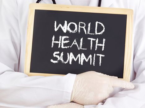 Doctor shows information: World Health Summit