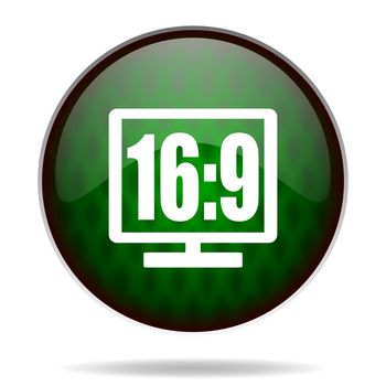 16 9 display green internet icon