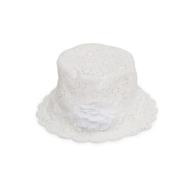 White hat on white background