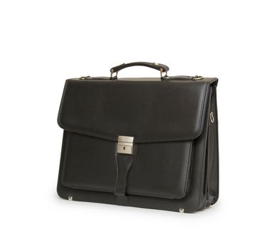 Business leather briefcase isolated