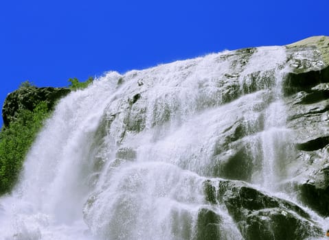 Alibek Waterfall. Dombay Mountains. The Northern Caucas