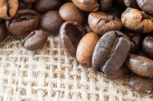 beautiful background of macro of coffe in studio