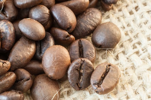 beautiful background of macro of coffe in studio