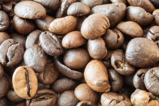 beautiful background of macro of coffe in studio