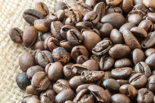 beautiful background of macro of coffe in studio