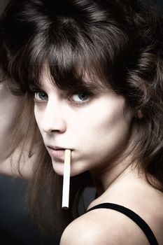 Portrait of a Young Woman with a Cigarette