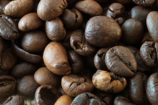 beautiful background of macro of coffe in studio