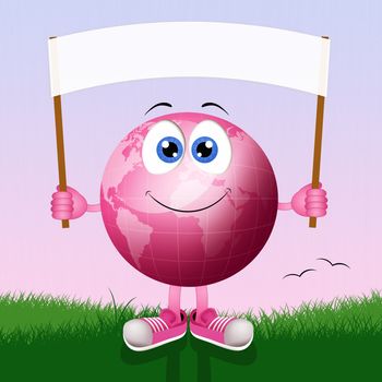 Pink earth with breast cancer prevention