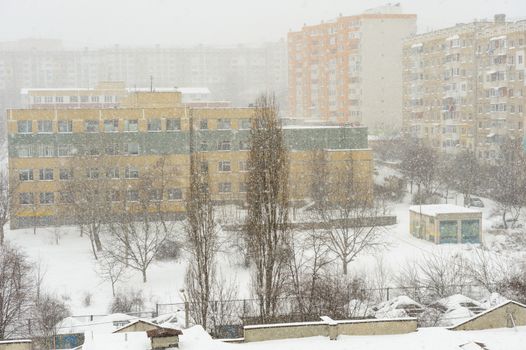 Heaviest snowstorm in city, almost zero visibility