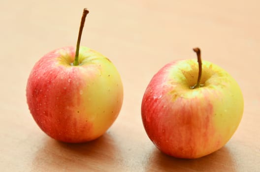 Fresh apples on table
