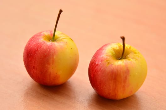 Fresh apples on table