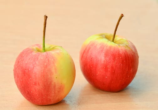Fresh apples on table