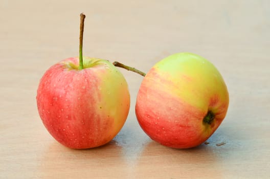 Fresh apples on table