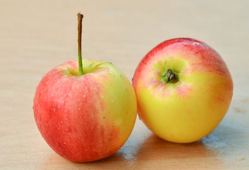 Fresh apples on table