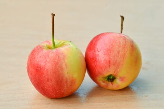 Fresh apples on table