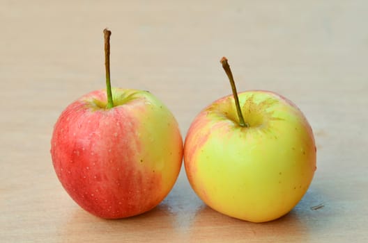 Fresh apples on table