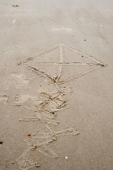 drawings in the sand on beach