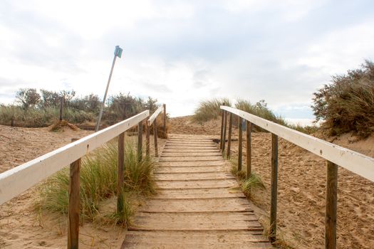 stairs lead to the top of the dunes