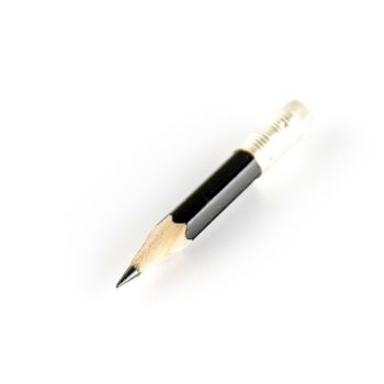 short black pencil on a white background