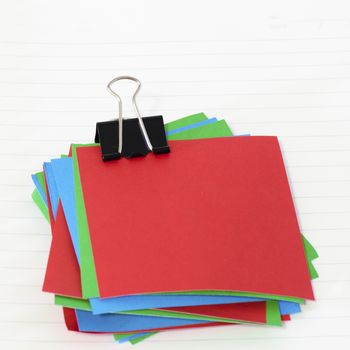group of colorful paper note with notebook