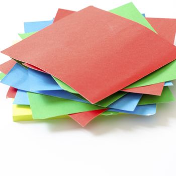 group of colorful paper note on a white background
