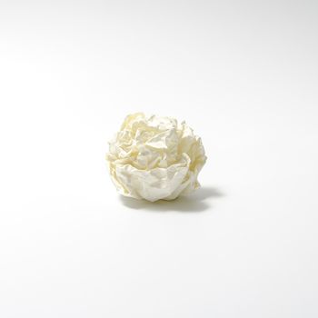 crumpled paper ball on a white background
