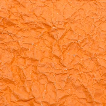 texture of wrinkled orange paper  background